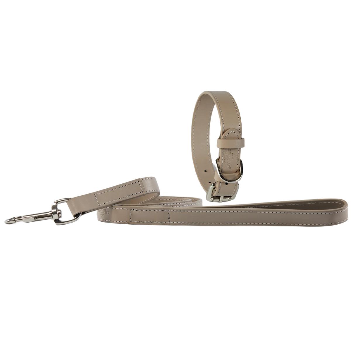 Eco Friendly Leather Dog Collar & Lead Set, Ash