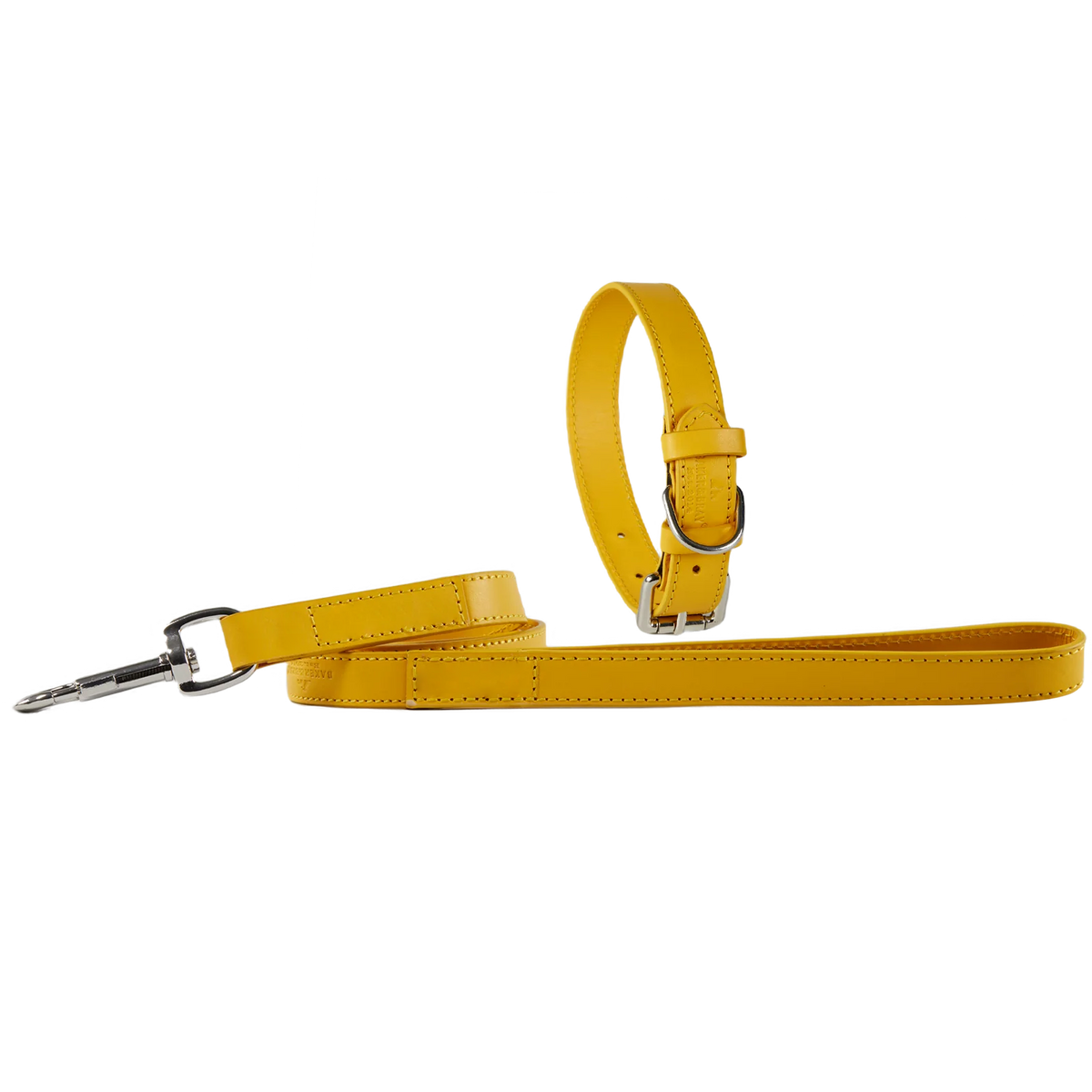 Eco Friendly Leather Dog Collar & Lead Set, Lemon