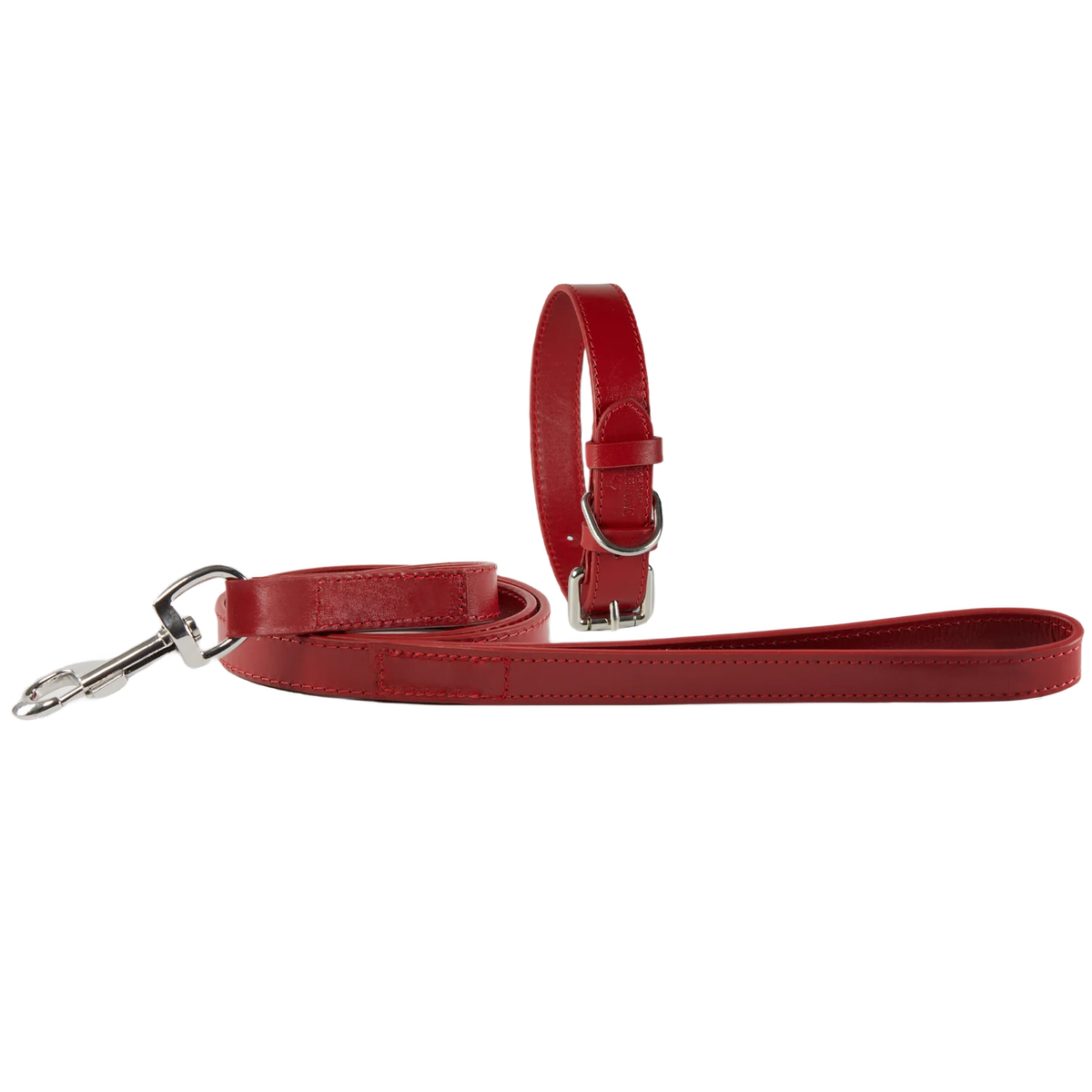 Eco Friendly Leather Dog Collar & Lead Set, Rose