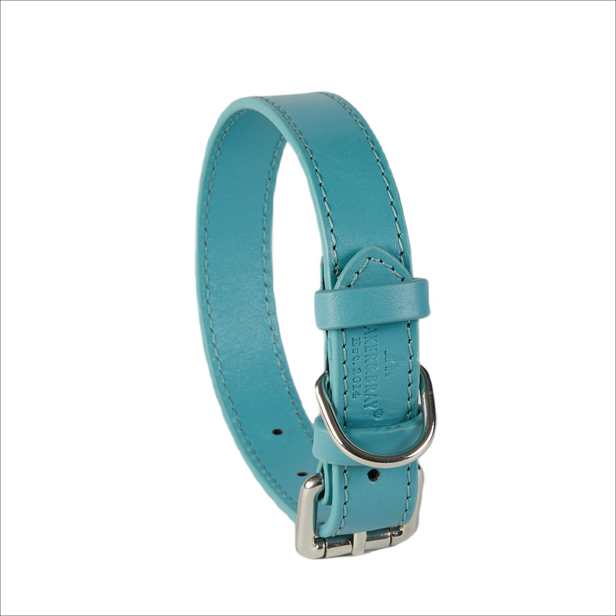 Eco Friendly Leather Dog Collar & Lead Set, Lagoon
