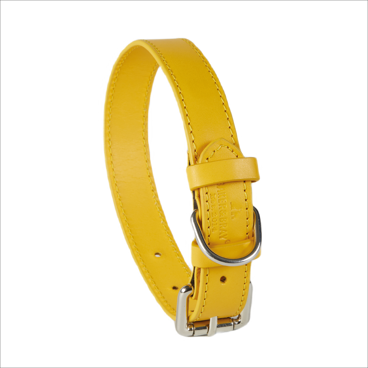 Eco Friendly Leather Dog Collar & Lead Set, Lemon