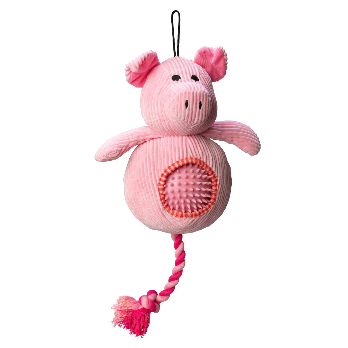 Pig Cord Toy with Spiky Ball