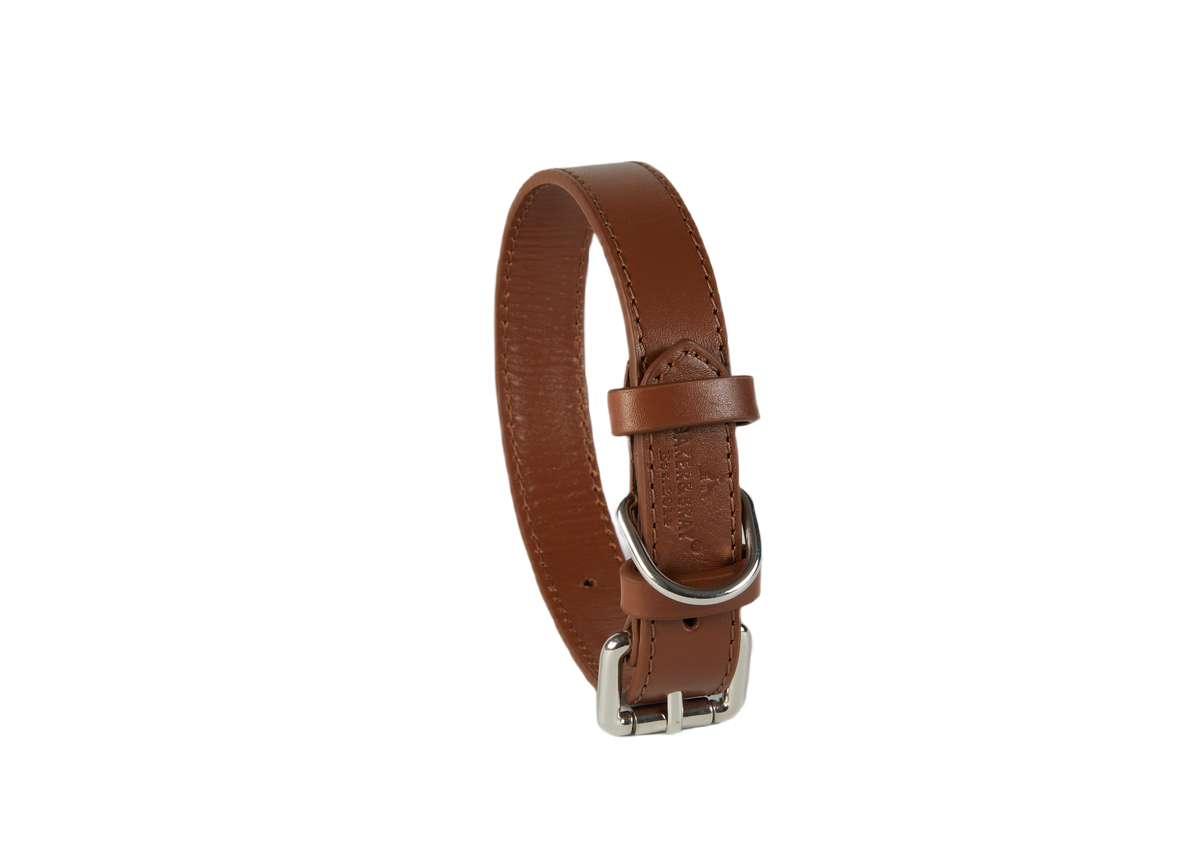 Eco Friendly Leather Dog Collar, Brown