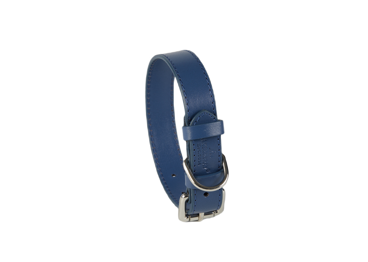 Eco Friendly Leather Dog Collar, Navy