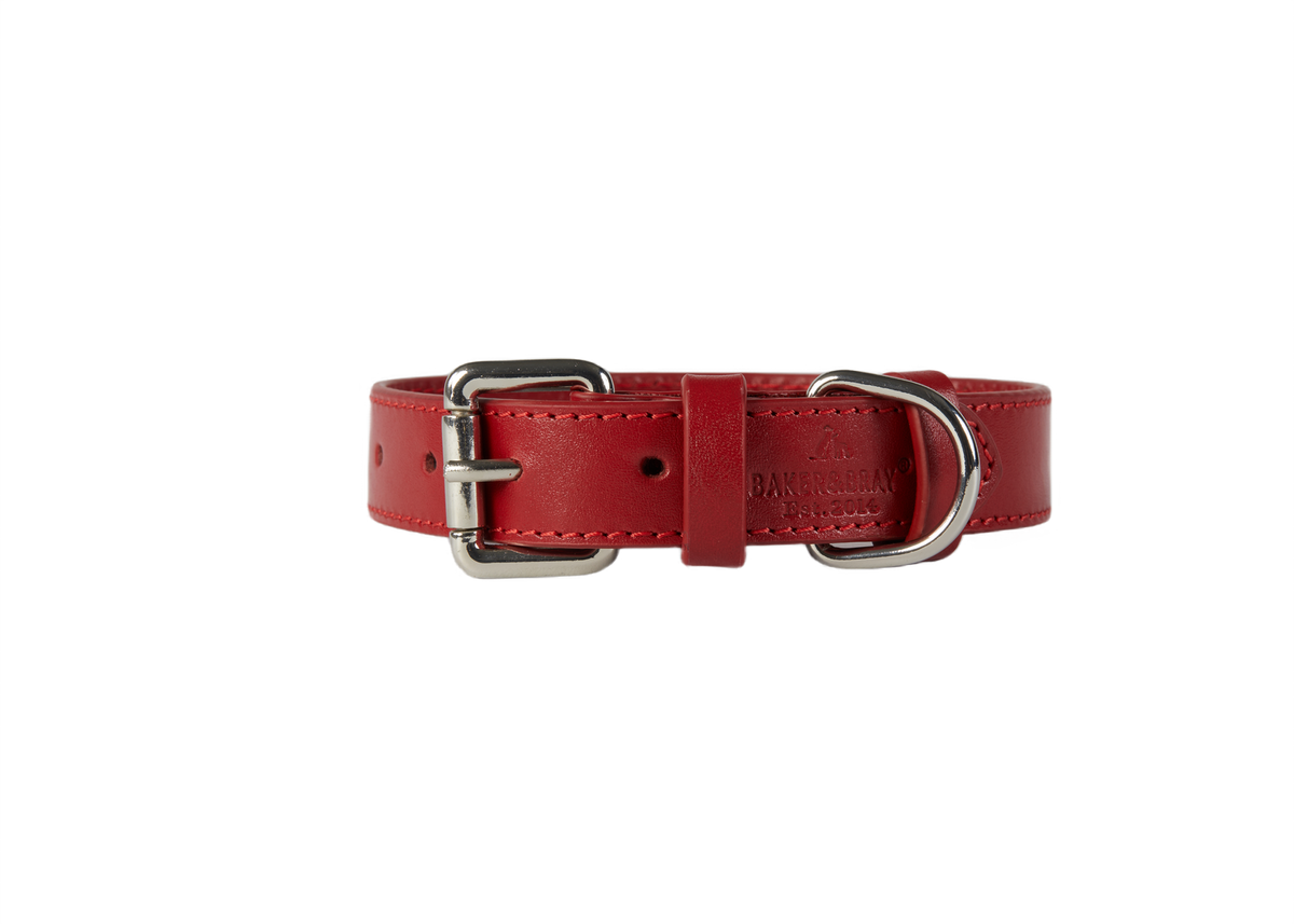 Eco Friendly Leather Dog Collar & Lead Set, Rose